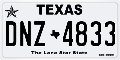 TX license plate DNZ4833