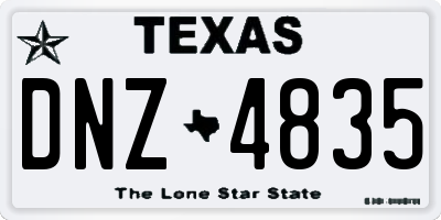 TX license plate DNZ4835