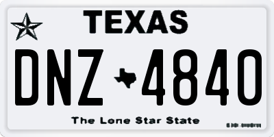 TX license plate DNZ4840