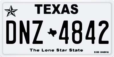 TX license plate DNZ4842