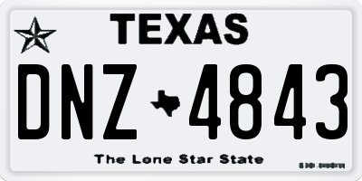 TX license plate DNZ4843