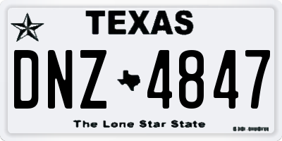 TX license plate DNZ4847