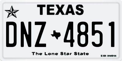 TX license plate DNZ4851