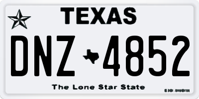 TX license plate DNZ4852