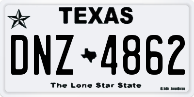 TX license plate DNZ4862