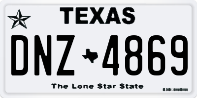 TX license plate DNZ4869