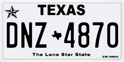 TX license plate DNZ4870