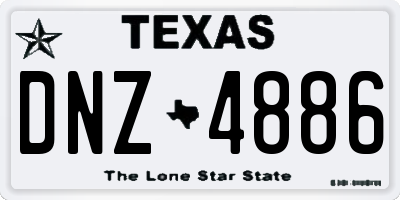 TX license plate DNZ4886
