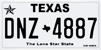 TX license plate DNZ4887