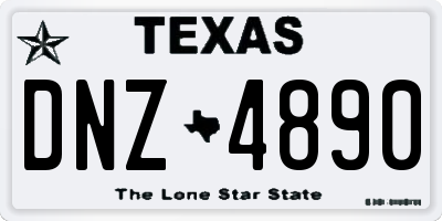 TX license plate DNZ4890