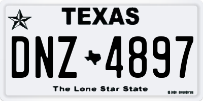 TX license plate DNZ4897