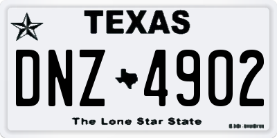 TX license plate DNZ4902