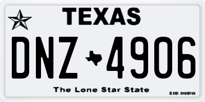 TX license plate DNZ4906