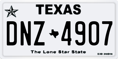 TX license plate DNZ4907