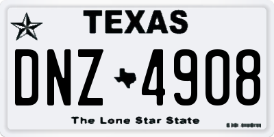 TX license plate DNZ4908