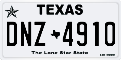 TX license plate DNZ4910