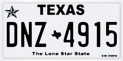 TX license plate DNZ4915