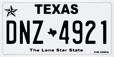 TX license plate DNZ4921