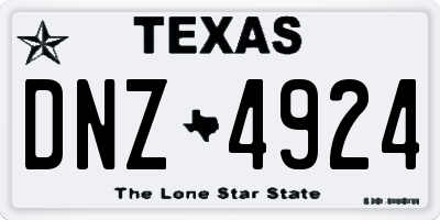 TX license plate DNZ4924
