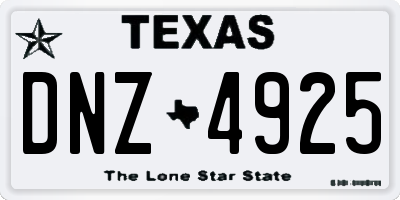 TX license plate DNZ4925