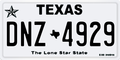 TX license plate DNZ4929
