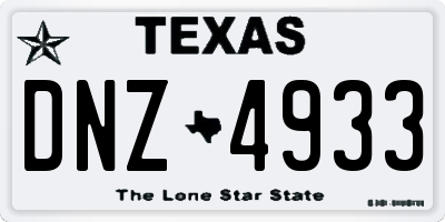 TX license plate DNZ4933