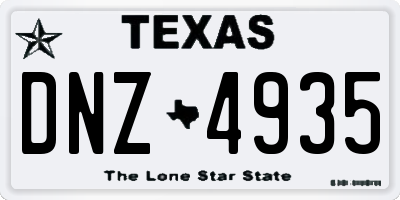 TX license plate DNZ4935