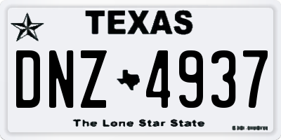 TX license plate DNZ4937