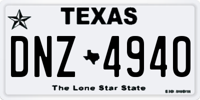 TX license plate DNZ4940
