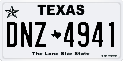 TX license plate DNZ4941