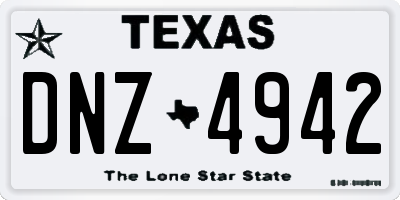 TX license plate DNZ4942