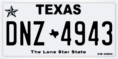 TX license plate DNZ4943