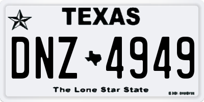 TX license plate DNZ4949