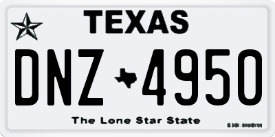 TX license plate DNZ4950