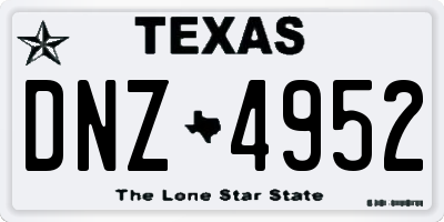 TX license plate DNZ4952