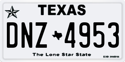TX license plate DNZ4953