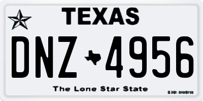 TX license plate DNZ4956