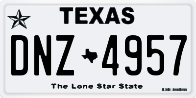 TX license plate DNZ4957
