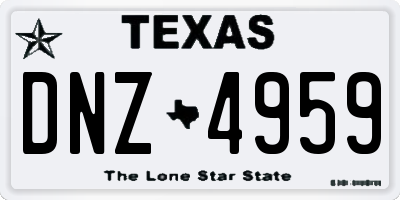 TX license plate DNZ4959