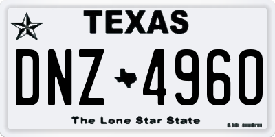 TX license plate DNZ4960