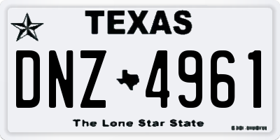 TX license plate DNZ4961