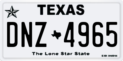 TX license plate DNZ4965