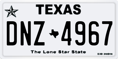 TX license plate DNZ4967