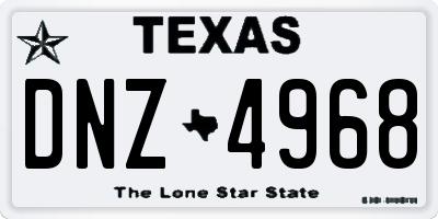 TX license plate DNZ4968