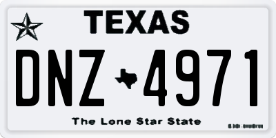 TX license plate DNZ4971