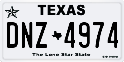 TX license plate DNZ4974