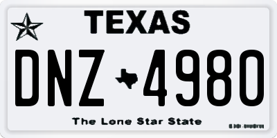 TX license plate DNZ4980