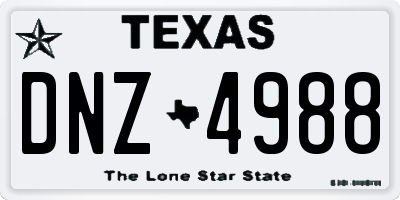TX license plate DNZ4988