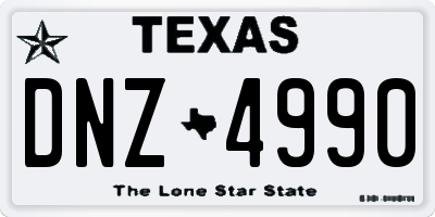 TX license plate DNZ4990