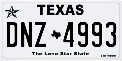 TX license plate DNZ4993